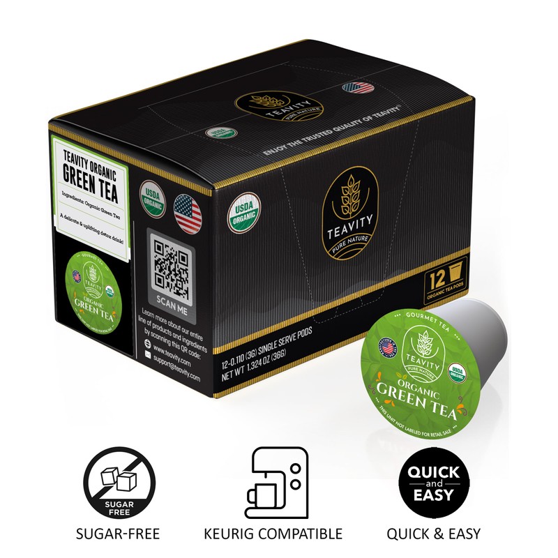 Organic Green Tea Pods for Keurig - Unsweetened Green Tea