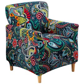 Buenanir Accent Chair Covers with Arms Stretch Mid Century Modern Accent Chair Slipcovers 1-Piece Printed Banquet Arm Chair Cover Couch Sofa Covers Protector for Living Room Office Hotel #17