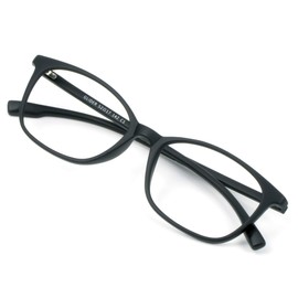 VisionGlobal Blue Light Blocking Glasses for Women, Anti Eyestrain, Computer Reading, TV Glasses, Stylish Square Frame, Anti Glare (Black, No Magnification)