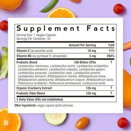 Doctor's Recipes Probiotics for Women, 100 Billion CFU, 18 Probiotic Strains, Prebiotics, Cranberry, P-5-P & VC, Vaginal, Digestive & Immune Support, 