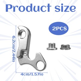 Rear Derailleur Hanger,2PCS Aluminium Alloy Rear Gear Mech, Bike Rears Tail Hanger Drop Out Adapter Bicycle Tail Hook Screw Cycling Replace Part