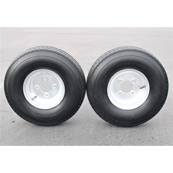 Antego (Set of 2) Trailer Tire On Rim 570-8 5.70-8 Load C 4 Lug Galvanized Wheel