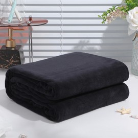 Mixweer 40 x 80 Inch Oversized Fleece Bath Towels 400 GSM Extra Large Bath Sheets Jumbo Microfiber Soft Highly Absorbent Towels High Density Towel for Adults Home Bath Beach (Black)