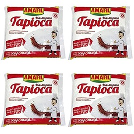 Amafil Tapioca Flour 500g (17.6oz) Massa Para Tapioca ( 4 Pack) - PACK OF 4