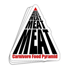 TODOLIA (3Pcs) Carnivore Diet Food Pyramid Sticker Keto Ketogenic Diet Carnivore Sticker Eat More Meat Sticker Meat Lover Gift Decoration Graphic Helmet Bumper- 3x4 Inch