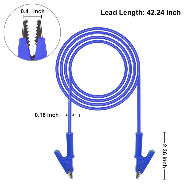 WGGE 5PCS Dual Ended Alligator Clips Test Leads Set, 15A