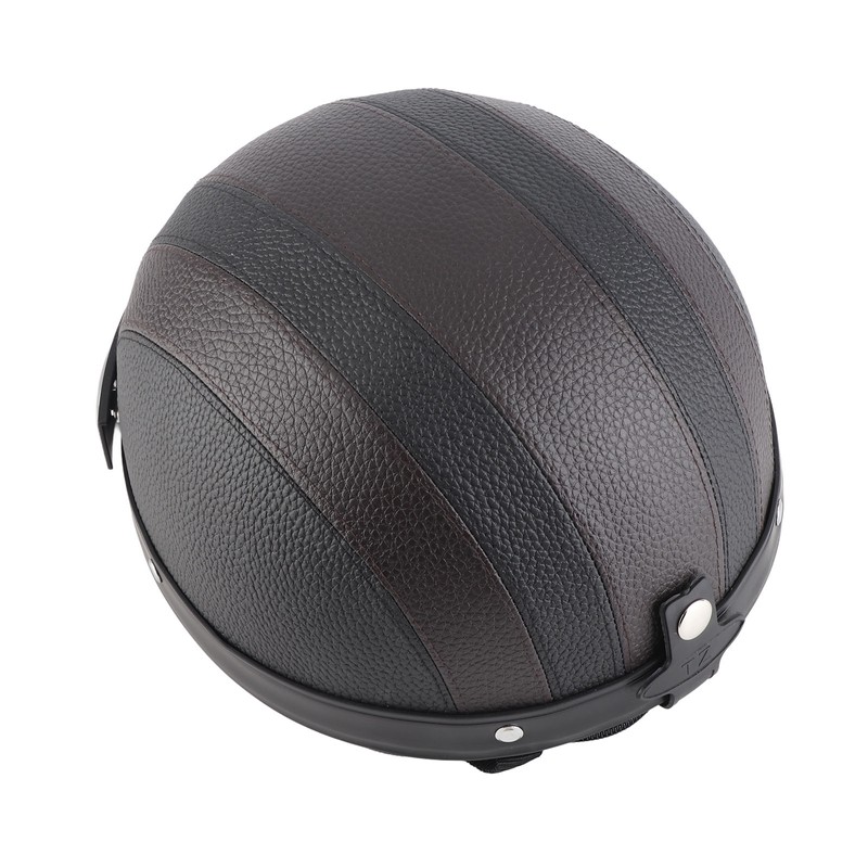 Half Helmet Breathable Sun Blocking Retro Safe PU Leather Motorcycle