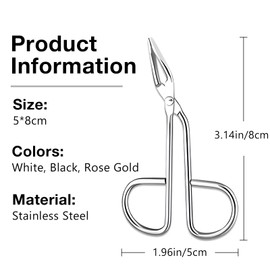 3-Piece Tweezers Set Scissor Handle Slant Tip Eyebrow Tweezers Eyebrow Plucker Tweezers for Facial Hair Removal Includes Black, Silver, & Rose Pink