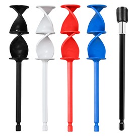 4 Pcs Epoxy Resin Mixer Drill Attachment Set | Heavy-Duty ABS Paddles with 15cm Extension Rod | Bubble-Free Mixing for Resin, Paint & Glazes (Colorful, 5 Pcs)