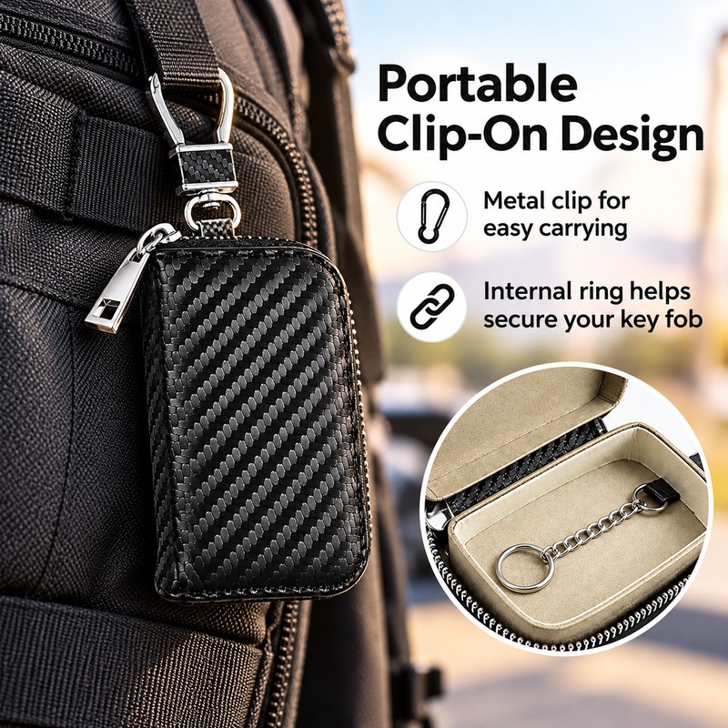 Car Key Fob Faraday Pouch – Signal-Blocking Case with PU