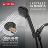 Delta Faucet 4-Setting Handheld Shower Head, Black Shower Head with