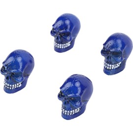 Tapas de Vástago de Válvula de Calavera, Neumáticos de Rueda de Coche Azules, Universal, Personaliza el Acento del Vehículo, Metal ABS