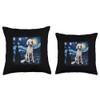 Van gogh Poodle in starry night Throw Pillow