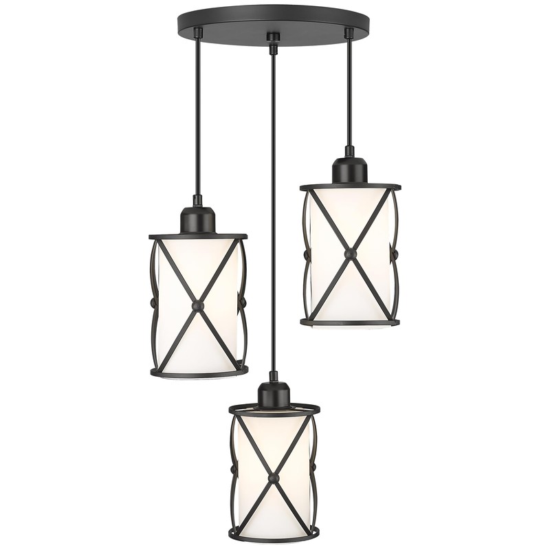 Osimir 3-Light Dining Room Chandelier Light Fixtures, Black Pendant Lighting