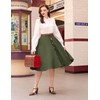 Women's Casual Button Front High Waist A Line Midi Long