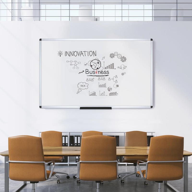 VIZ-PRO Dry Erase Board/Whiteboard, 72 x 48 Inches, Wall Mounted