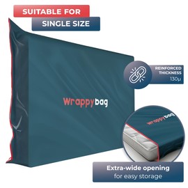 WRAPPYBAG – Opaque Plastic Mattress Storage Bag – Heavy duty mattress protector – Waterproof and Tear-Resistant Storage Bag – for Moving, Storage & Transport