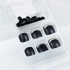 Black Press On Toenails Short Square Glossy Solid Black with