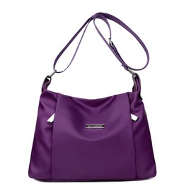 LassZone Women Crossbody Handbag Waterproof Hobo Shoulder Bag Ladies Multi Pocket Nylon Purse Lightweight Travel Tote Bag Casual Messenger Bag