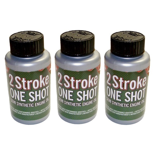 RocwooD 3 x Two (2) Stroke Oil One Shot Bottles 50:1 Mix Ideal For Husqvarna Chainsaw
