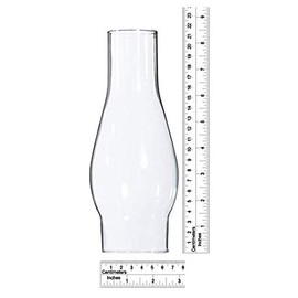 B&P Lamp® 2 5/8 Inch by 8 1/2 Inch Clear Glass Lamp Chimney with 3 5/8 Inch Outside Diameter Bulge for Vintage and Antique Style Lamps