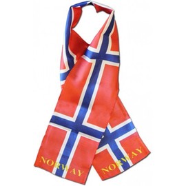 Norway Country Lightweight Flag Printed Knitted Style Scarf 8"x60"