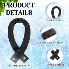Wraps 6 Pcs Cooling Neck Wraps with Button Neck Cooler for Hot Weather, Black