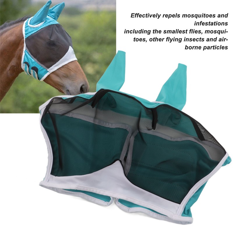 Mesh Horse Fly Mask Elastic UV Protection Detachable Breathable Horse