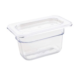Vogue 1/9 Gastronorm Container 100mm 0.87 Litre Clear Catering Food Storage Pan