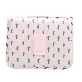 Mossio Hanging Toiletry Bag - Large Cosmetic Makeup Travel Organizer for Men & Women with Sturdy Hook (Cactus)