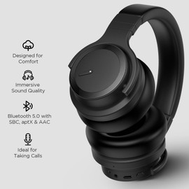 tapaxis Active Noise Canceling Headphones Bluetooth Headphones Over Ear Headphones Wireless Headphones Noise Cancelling with Protein Earpads, HiFi Audio, 30H Playtime, Black