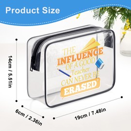 Teacher Appreciation Gifts PVC Makeup Bag Thank You Gifts for Teacher from Student Teachers Day Gifts Transparent Cosmetic Bag Zipper Pouch Graduation Birthday Teacher Week Gifts for Women Teacher