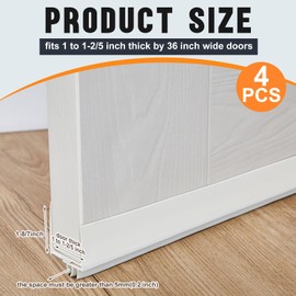 Pickmesh 4 Pcs 36 Inch Adjustable Storm Door Bottom Sweep for Door Seal 1 to 1-2/5In Storm Door Replacement Parts Under Door Draft Stopper Weather Stripping Threshold Seal(White,36 Inch)