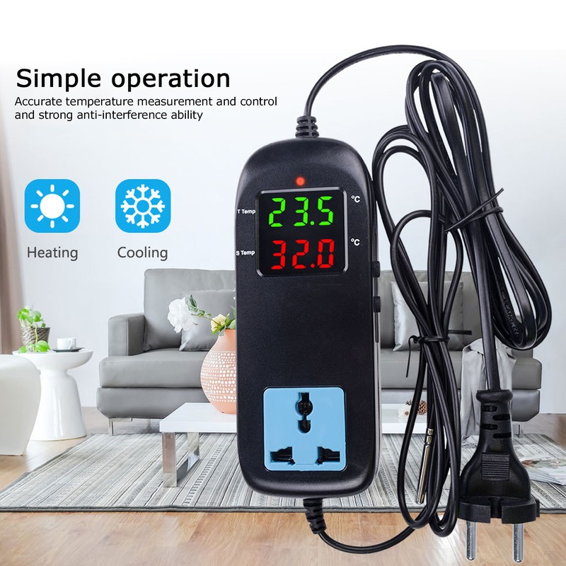 Incubator Thermostat Electronic Heating Thermostat Digital Temperature Controller 90V~