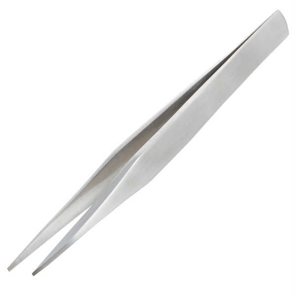 Solid/Rigid Arms Tweezers (non-flex), Squared off fine tips, 125mm, Stainless Steel. Made In Japan. ENGINEER pt-17