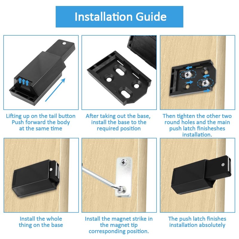 Redunest Heavy Duty Push to Open Door Latch, 10 Pack
