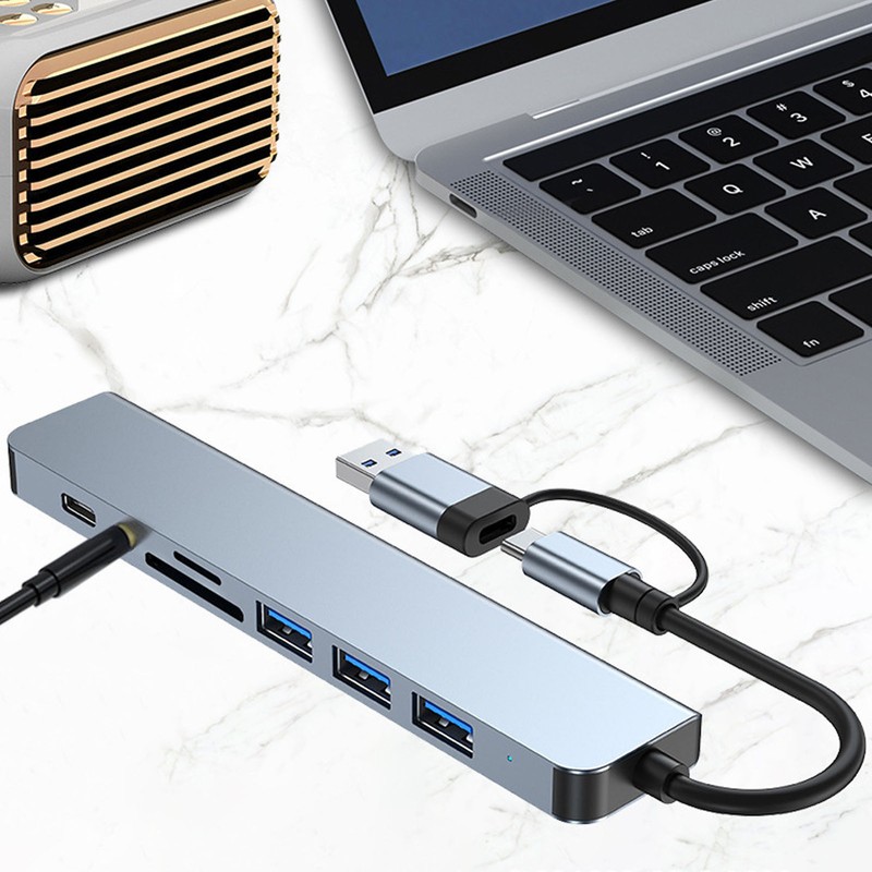 8 In 1 USB C Hub Aluminium Alloy with 1