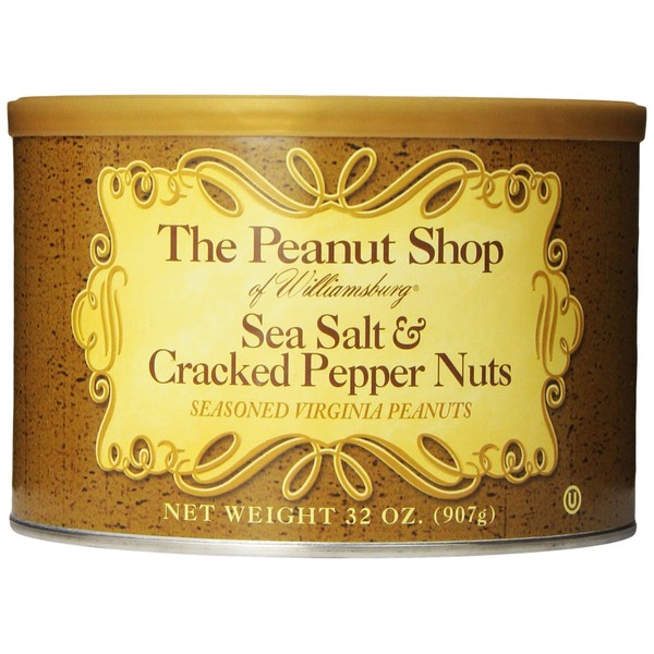 The Peanut Shop of Williamsburg Seasoned Virginia Peanuts, Sea Salt & Cracked Pepper, 32 Ounce