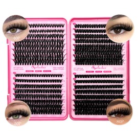 Selawasty Lash Clusters 632pcs Natural Lash Extension Individual Cluster Eyelash Russian Lash Clusters Individual Lashes Eyelash Clusters Natural Look Eyelashes for DIY at Home(9-16MM,40D,50D,60D,80D)