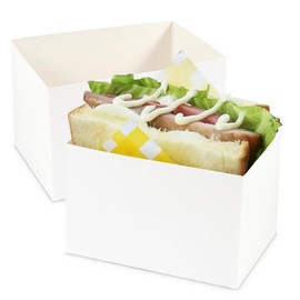 Cyblinia Kraft Sandwich Packaging - 50 Pcs Sandwich Paper Boxes, Take Out Food Containers, Toast Holding Bread Tray, Mini Burger Boxes for Restaurant, Picnic and Party