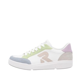Rieker Women's Leather Trainers in Multicoloured Design with Loose Insert 41909, White