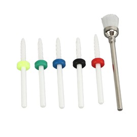 LUCKDANO 6pcs Nail Drill Bit Set Professional Home Salon Ceramic Cuticle Remover Bits Acrylic Nail Art Tools for Manicure Pedicure Home Salon