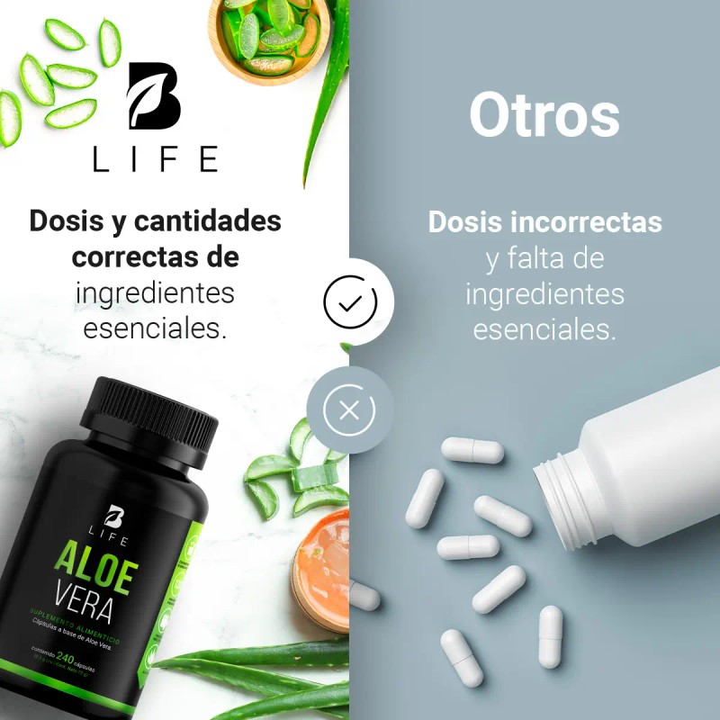 Extracto Puro Aloe Vera 240 Cápulas Life
