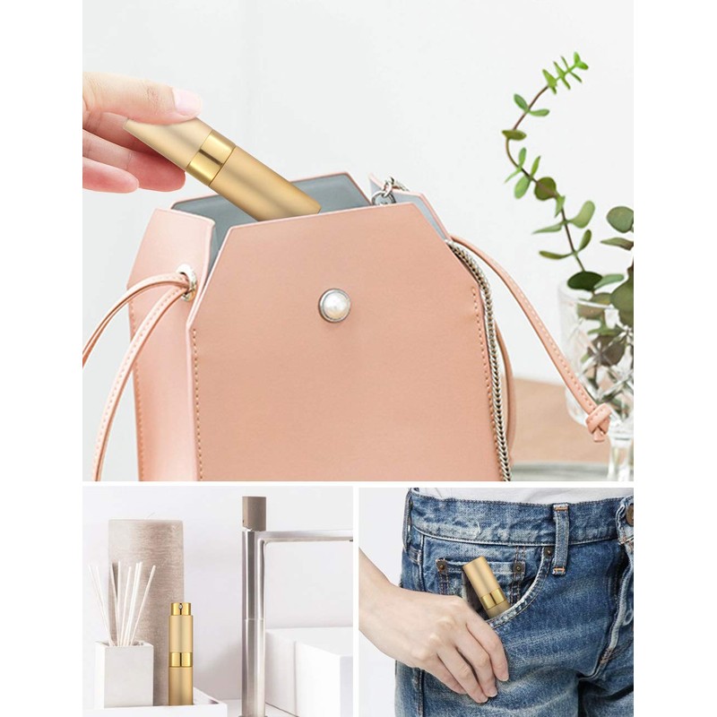 LISAPACK 8ML Atomizer Perfume Spray Bottle for Travel, Empty Refillable