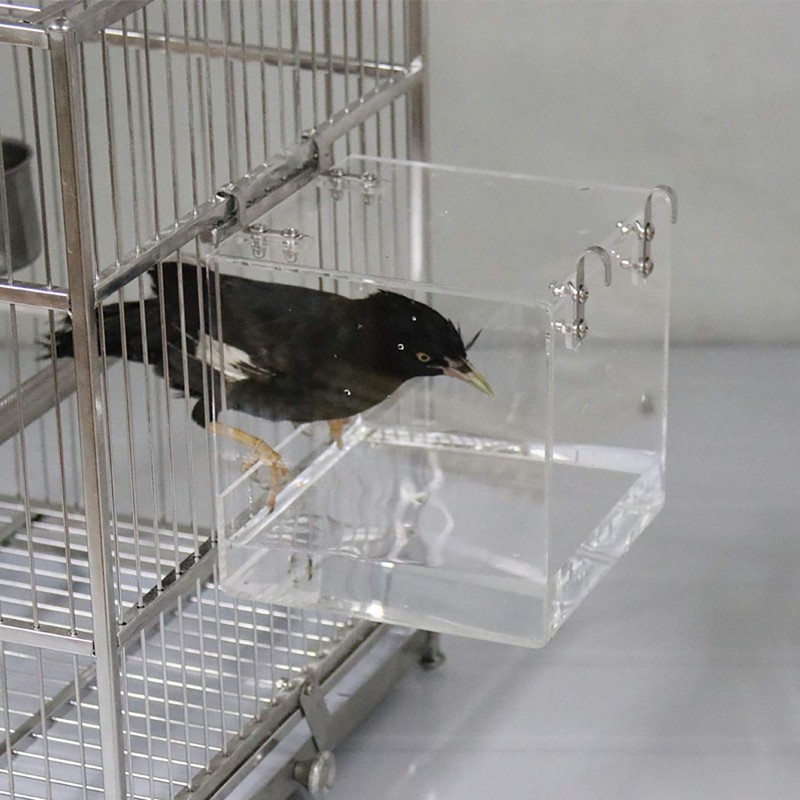 Suremita Hanging Bird Bath Cube Bird Bathtub Bath Shower Box