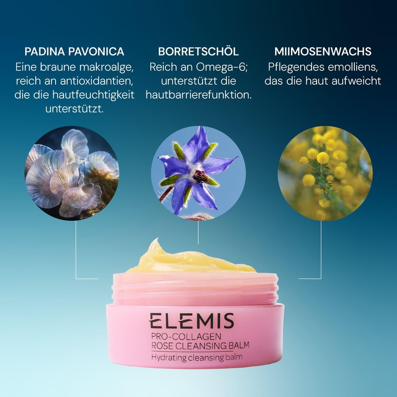 ELEMIS Pro-Kollagen Rose Cleansing Balm 50g 3-in-1 Melting Facial Cleanser