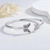 QKABTI Butterfly Cuff Bracelet for Women 925 Sterling Silver Abalone