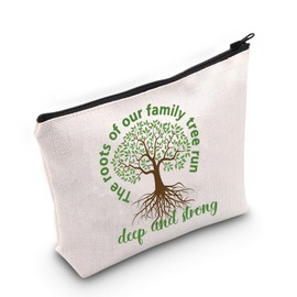 JNIAP Family Tree Gift The Roots of Our Family Tree Run Deep and Strong Cosmetic Bag Genealogy Enthusiast Gift (our family tree Bag)