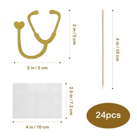 24 Pcs Doctor Cupcake Toppers Cupcake Picks Decoration Card Doctor Medical School Graduate Theme Party Decoration
