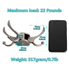 Ovlist Swivel Coat Hook 2 Pack Heavy Duty Space Saving Towel Rope Hook Wall Mount Triple Swing Arms for RV Bathroom Kitchen Garage,Rustic Bronze